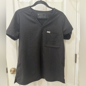 Figs Catarina Black V-Neck Scrub Top